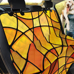 Yellow Stained Glass Mosaic Print Pet Car Back Seat Cover