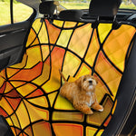 Yellow Stained Glass Mosaic Print Pet Car Back Seat Cover