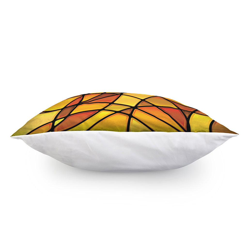 Yellow Stained Glass Mosaic Print Pillow Cover
