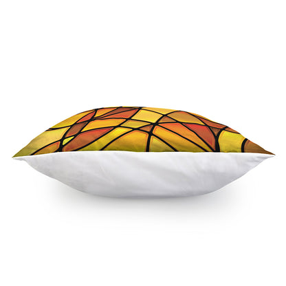 Yellow Stained Glass Mosaic Print Pillow Cover