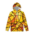 Yellow Stained Glass Mosaic Print Pullover Hoodie