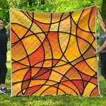 Yellow Stained Glass Mosaic Print Quilt