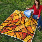 Yellow Stained Glass Mosaic Print Quilt