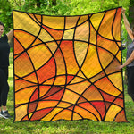Yellow Stained Glass Mosaic Print Quilt