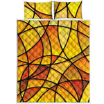 Yellow Stained Glass Mosaic Print Quilt Bed Set