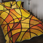 Yellow Stained Glass Mosaic Print Quilt Bed Set