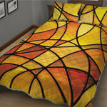 Yellow Stained Glass Mosaic Print Quilt Bed Set
