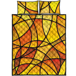 Yellow Stained Glass Mosaic Print Quilt Bed Set