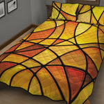 Yellow Stained Glass Mosaic Print Quilt Bed Set