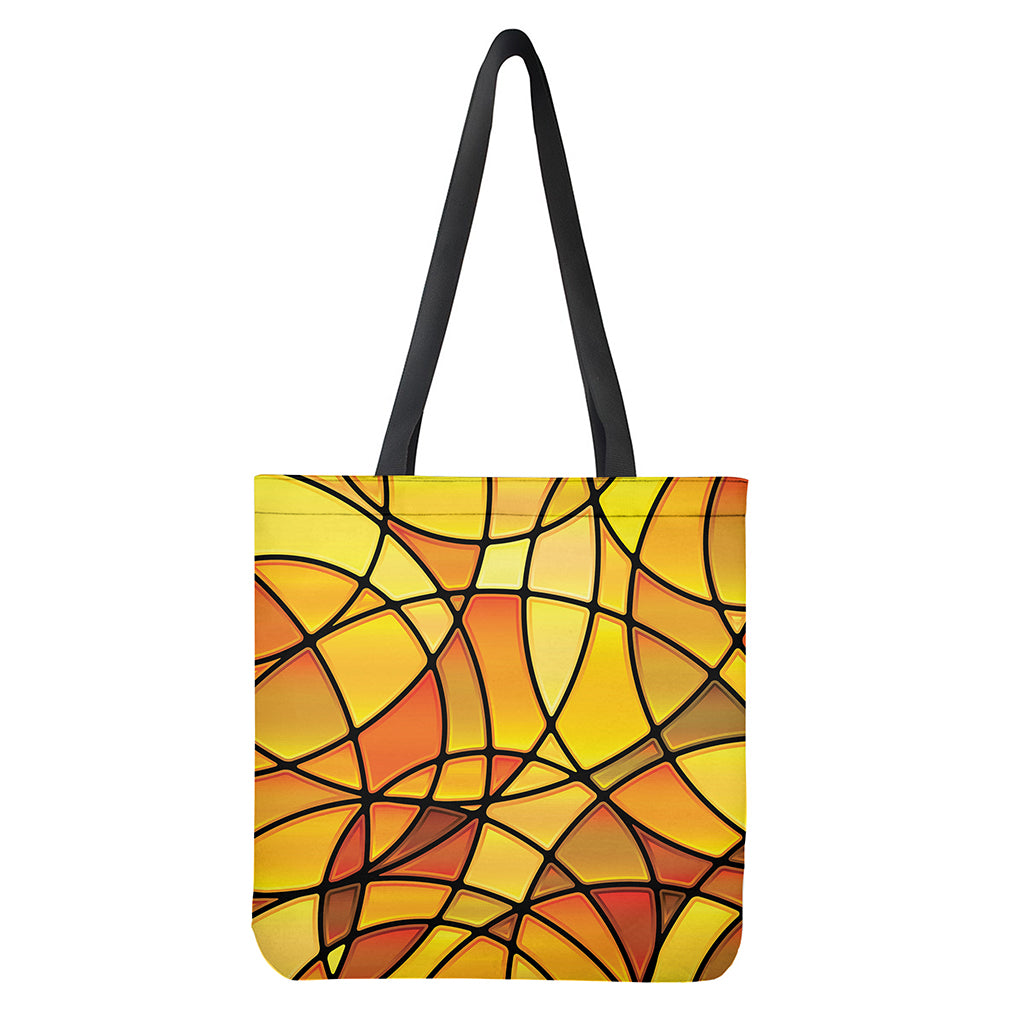 Yellow Stained Glass Mosaic Print Tote Bag