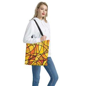 Yellow Stained Glass Mosaic Print Tote Bag