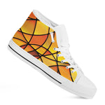 Yellow Stained Glass Mosaic Print White High Top Shoes