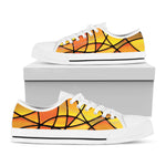 Yellow Stained Glass Mosaic Print White Low Top Shoes