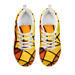 Yellow Stained Glass Mosaic Print White Sneakers