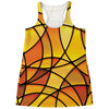 Yellow Stained Glass Mosaic Print Women's Racerback Tank Top