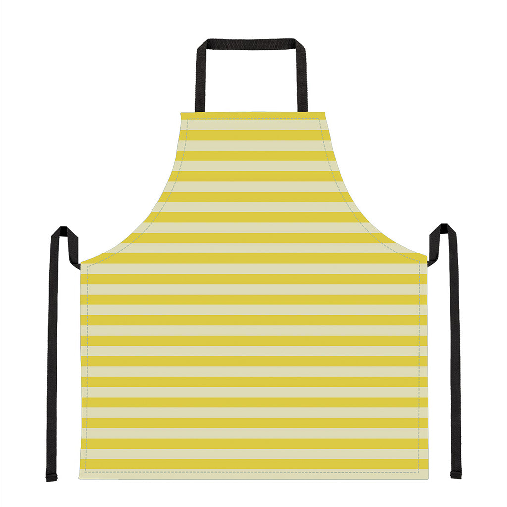 Yellow Striped Pattern Print Apron