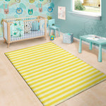 Yellow Striped Pattern Print Area Rug