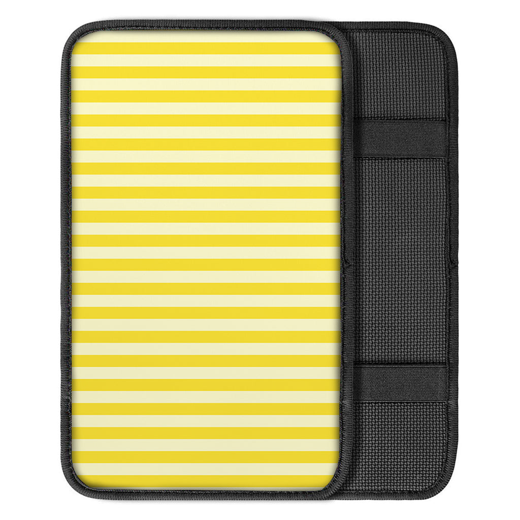 Yellow Striped Pattern Print Car Center Console Cover