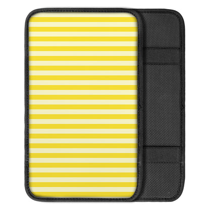 Yellow Striped Pattern Print Car Center Console Cover