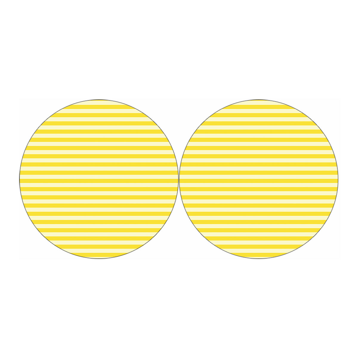 Yellow Striped Pattern Print Car Coasters