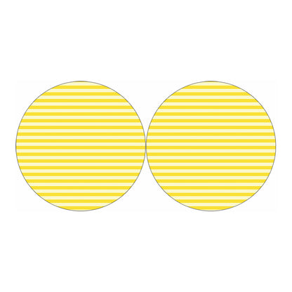Yellow Striped Pattern Print Car Coasters