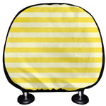 Yellow Striped Pattern Print Car Headrest Covers