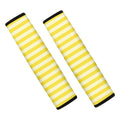 Yellow Striped Pattern Print Car Seat Belt Covers