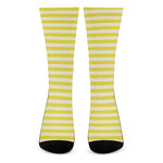 Yellow Striped Pattern Print Crew Socks