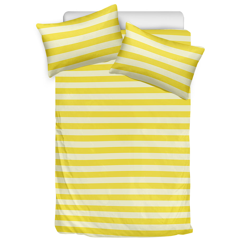Yellow Striped Pattern Print Duvet Cover Bedding Set