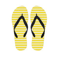 Yellow Striped Pattern Print Flip Flops