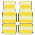 Yellow Striped Pattern Print Front and Back Car Floor Mats