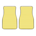 Yellow Striped Pattern Print Front Car Floor Mats