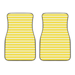 Yellow Striped Pattern Print Front Car Floor Mats
