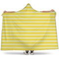 Yellow Striped Pattern Print Hooded Blanket