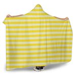 Yellow Striped Pattern Print Hooded Blanket