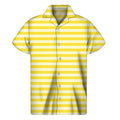 Yellow Striped Pattern Print Men's Short Sleeve Shirt