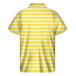Yellow Striped Pattern Print Men's Short Sleeve Shirt