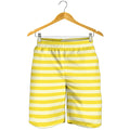 Yellow Striped Pattern Print Men's Shorts