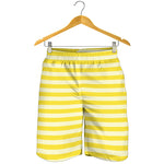 Yellow Striped Pattern Print Men's Shorts