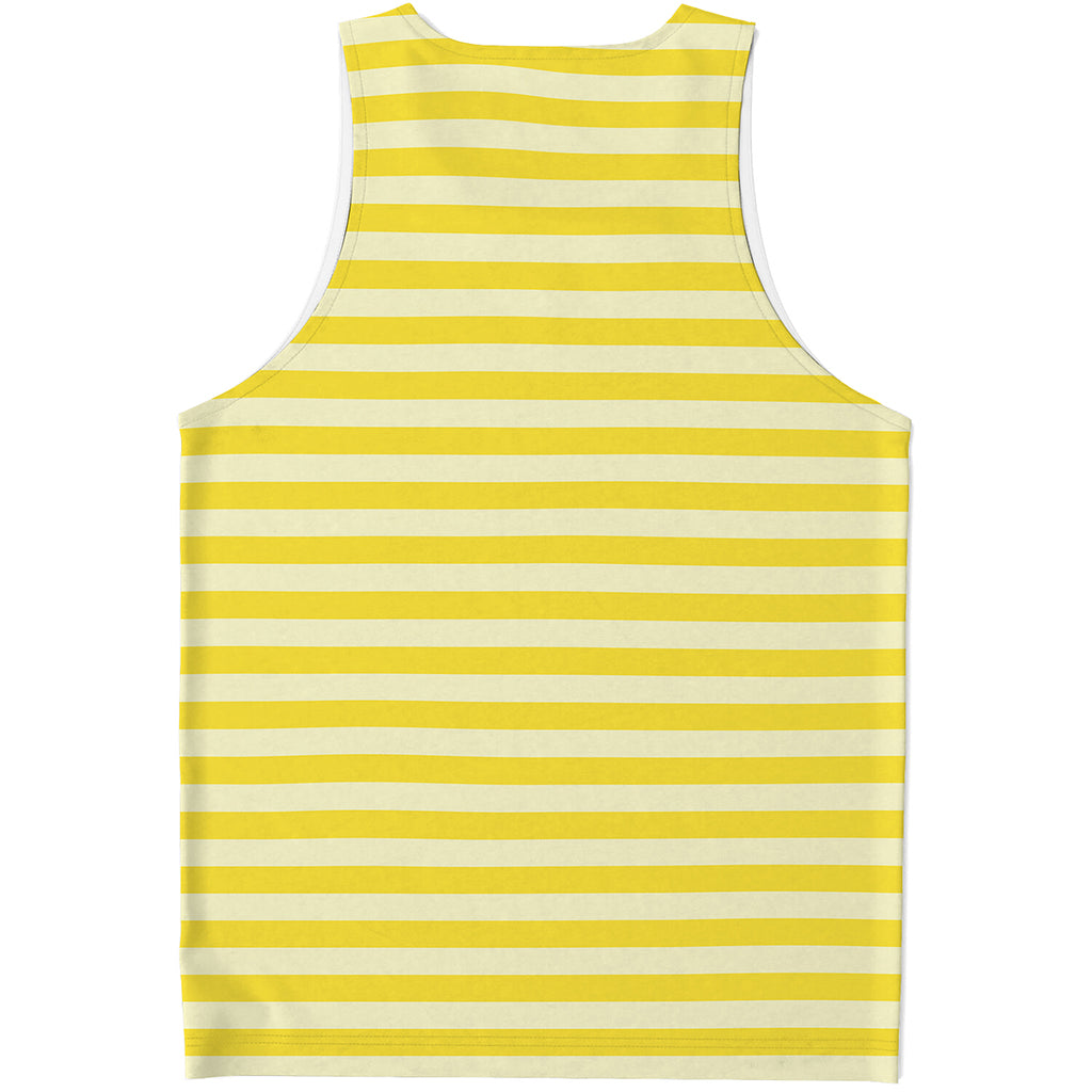 Yellow Striped Pattern Print Men's Tank Top
