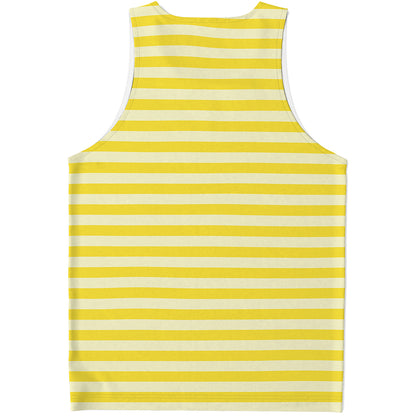Yellow Striped Pattern Print Men's Tank Top