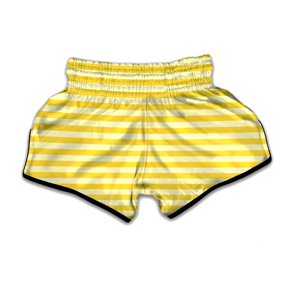 Yellow Striped Pattern Print Muay Thai Boxing Shorts