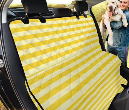 Yellow Striped Pattern Print Pet Car Back Seat Cover