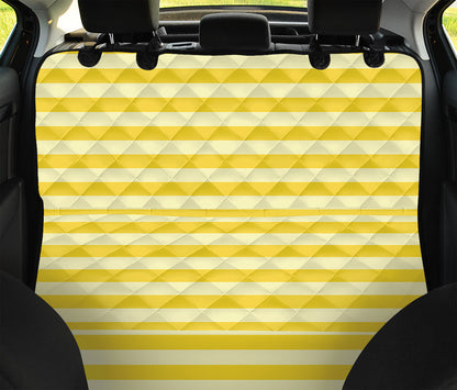 Yellow Striped Pattern Print Pet Car Back Seat Cover