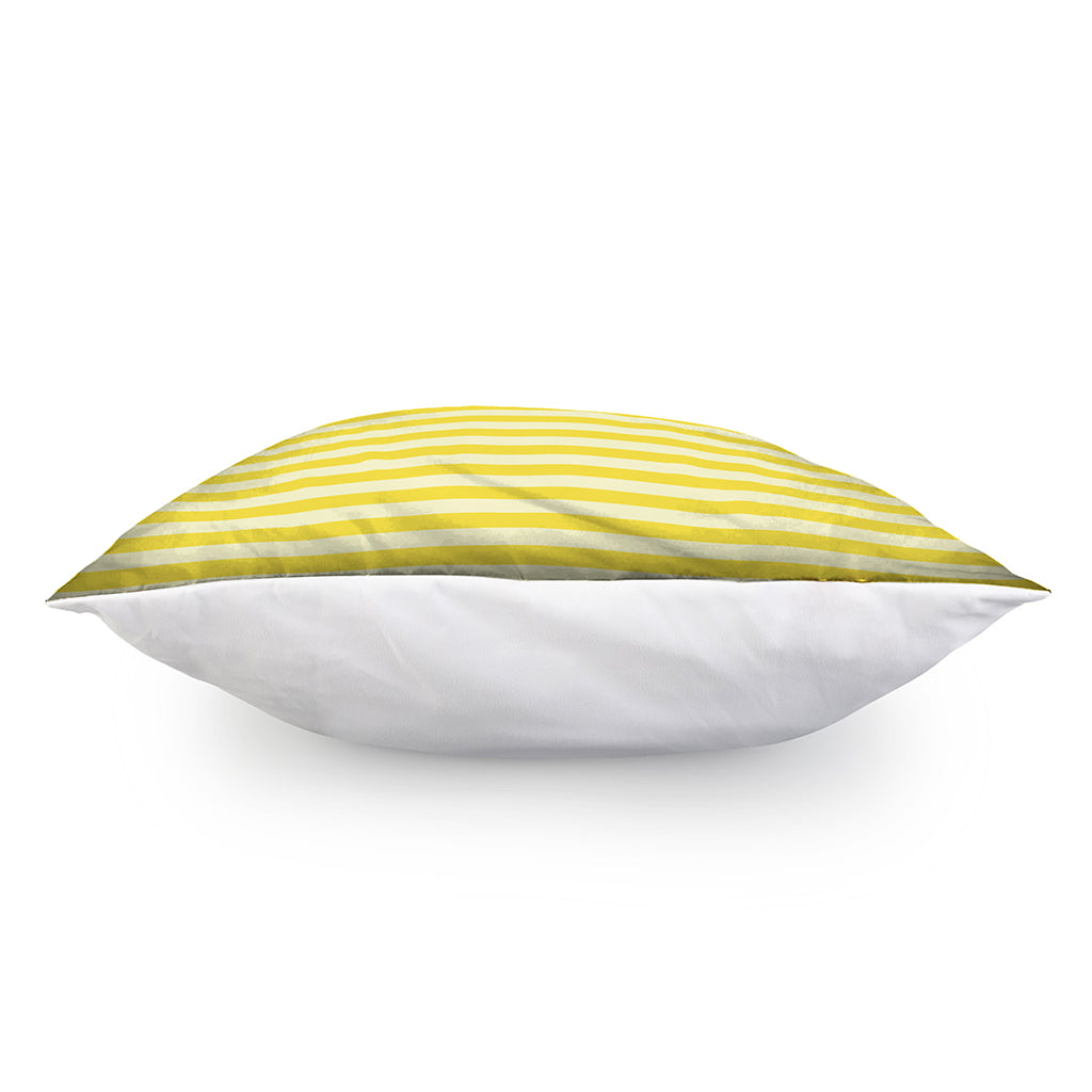 Yellow Striped Pattern Print Pillow Cover
