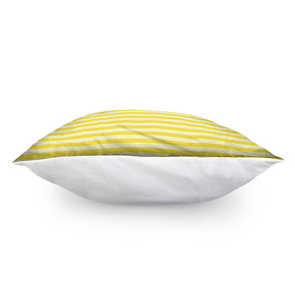 Yellow Striped Pattern Print Pillow Cover