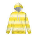 Yellow Striped Pattern Print Pullover Hoodie