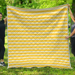 Yellow Striped Pattern Print Quilt