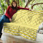 Yellow Striped Pattern Print Quilt