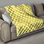 Yellow Striped Pattern Print Quilt
